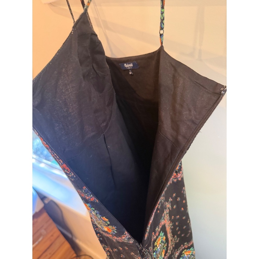 Madewell Womens Black Floral Boho Cotton Maxi Dress w Pockets Size 2 Whimsigoth - Picture 6 of 9